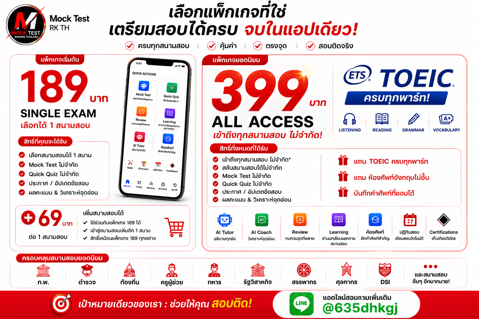 โปรโมชัน Mock Test 189 บาท