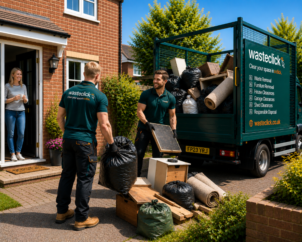 Who We Serve | Waste Clearance for Homes, Landlords & Businesses | Wandsworth Waste Wandsworth Waste rubbish removal team loading waste into tipper van outside a Wandsworth home