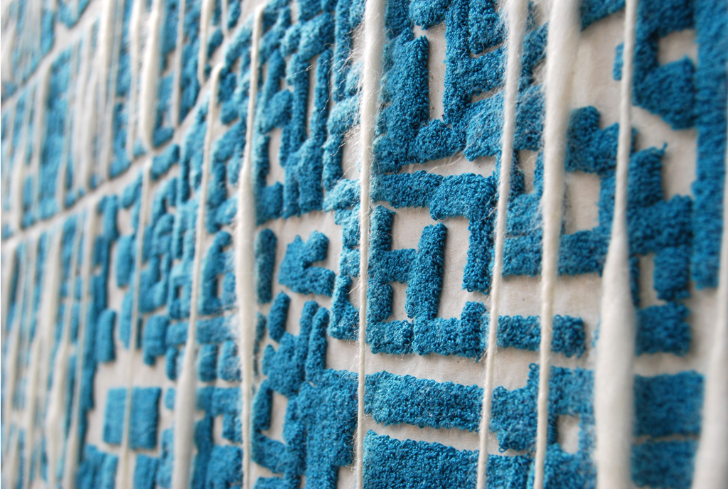 Blue Tufted Grid