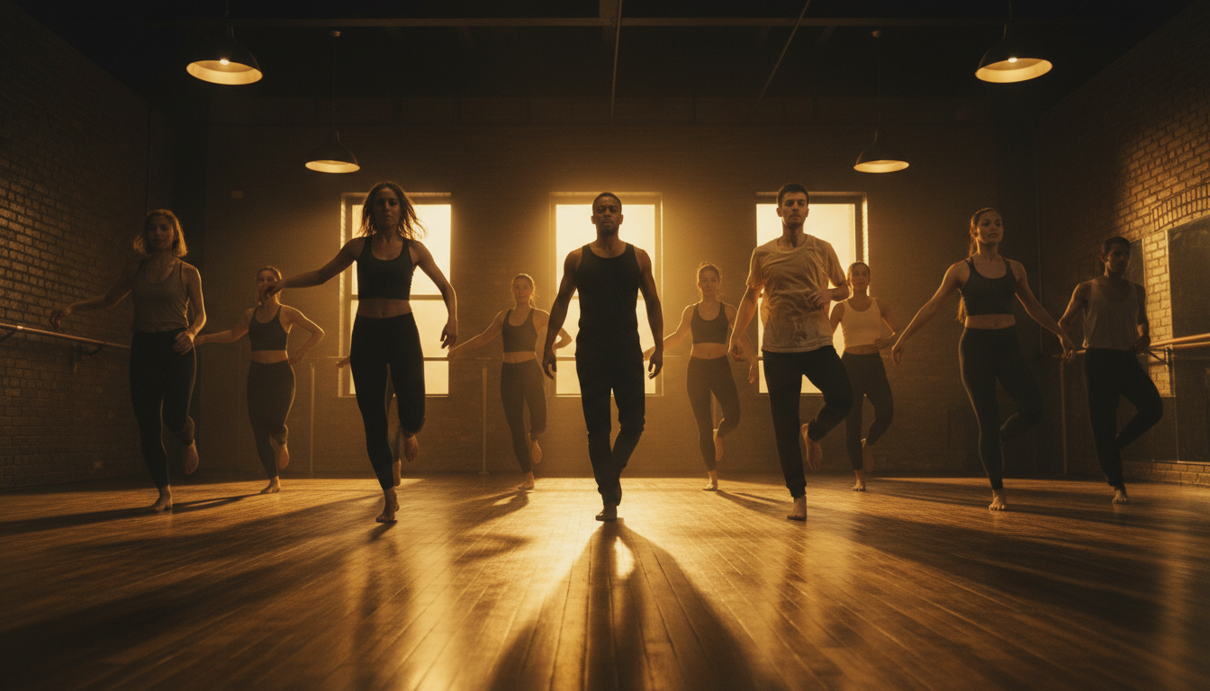 Group dance class led by Scott Goodhart