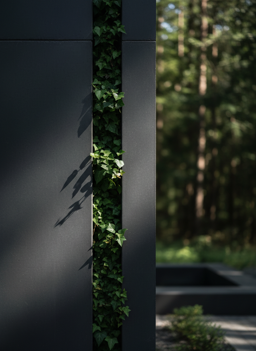 Modern architectural detail with natural elements