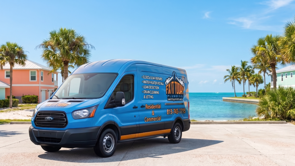 Licensed Fix It Today Plumbing technician working in Tampa Bay home