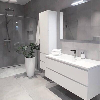 White Minimalist Bathroom