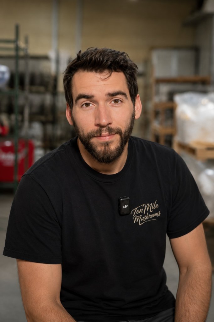 Kyle Bear, founder of Ten Mile Mushrooms and Subscription Scale client