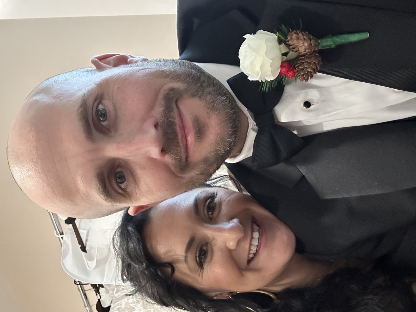 Bridget and Eric, dressed up