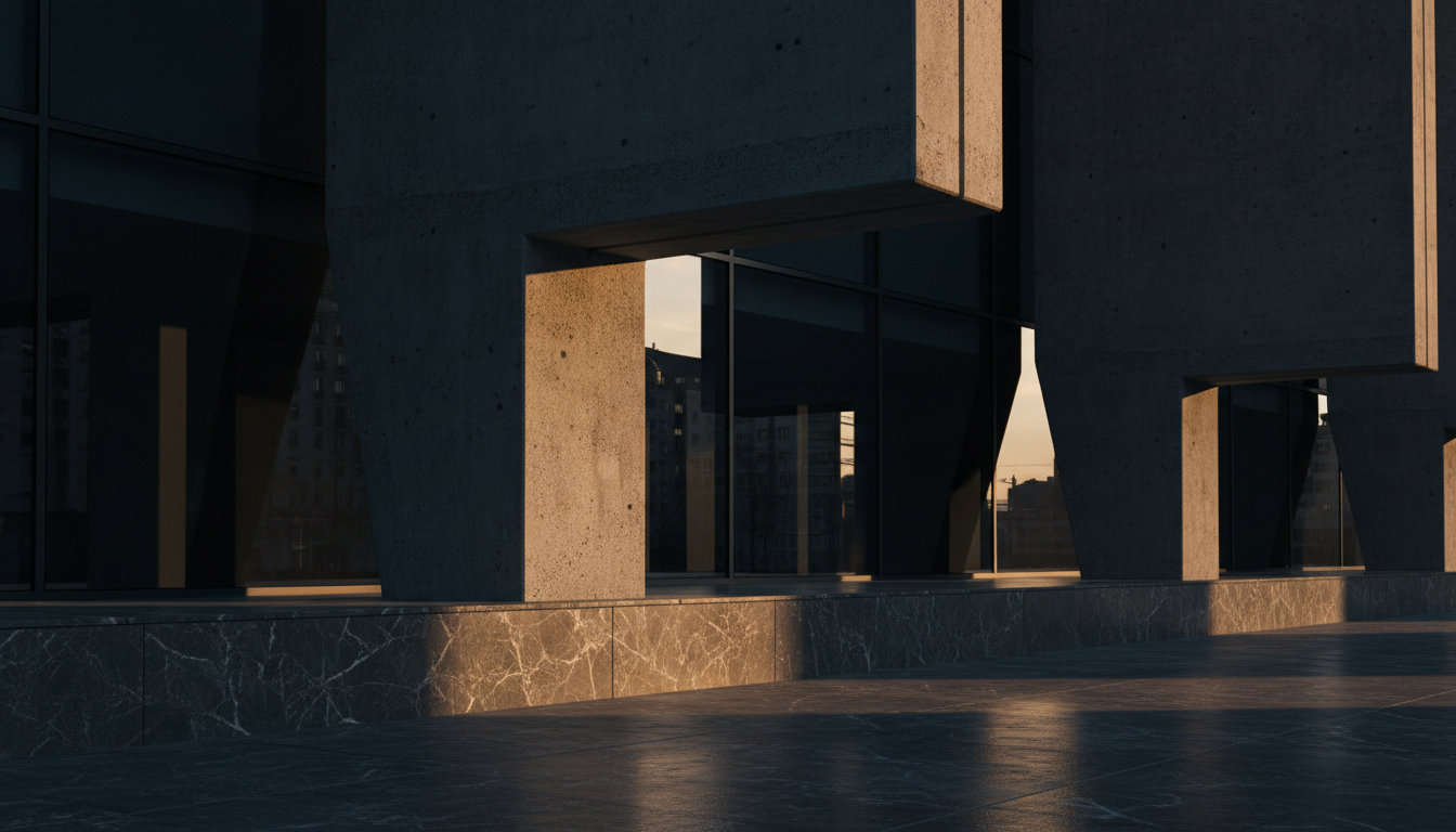 Modern architectural detail with geometric shadows