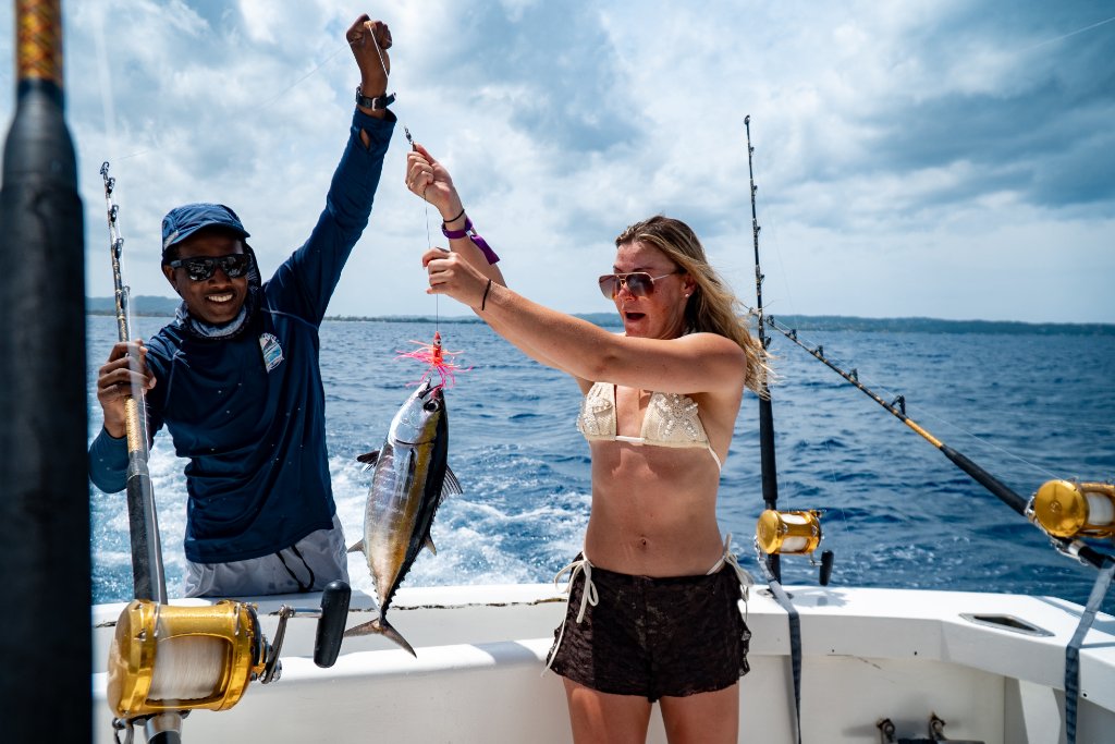 Couple fishing together