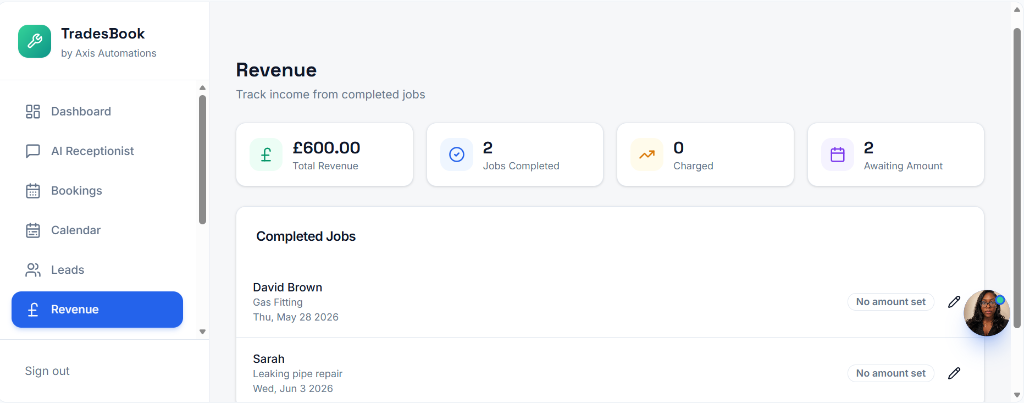 TradesBook Revenue Dashboard