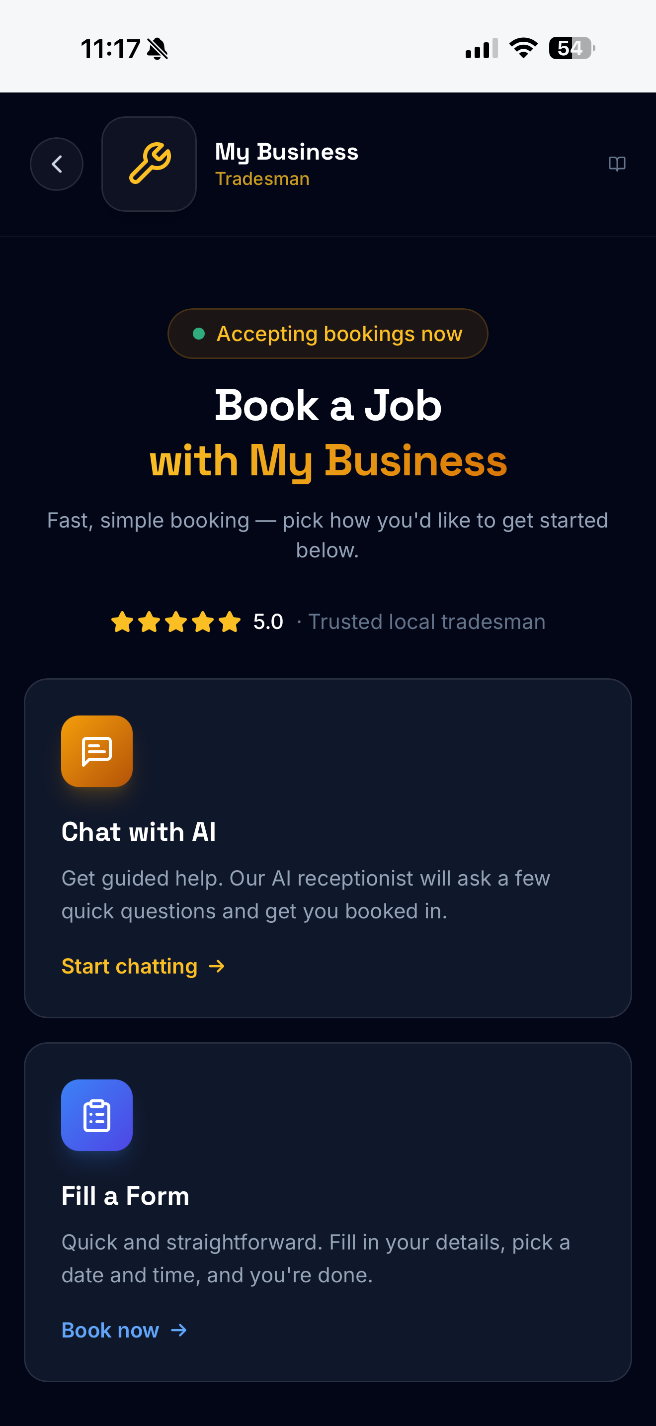 Your Public Booking Page