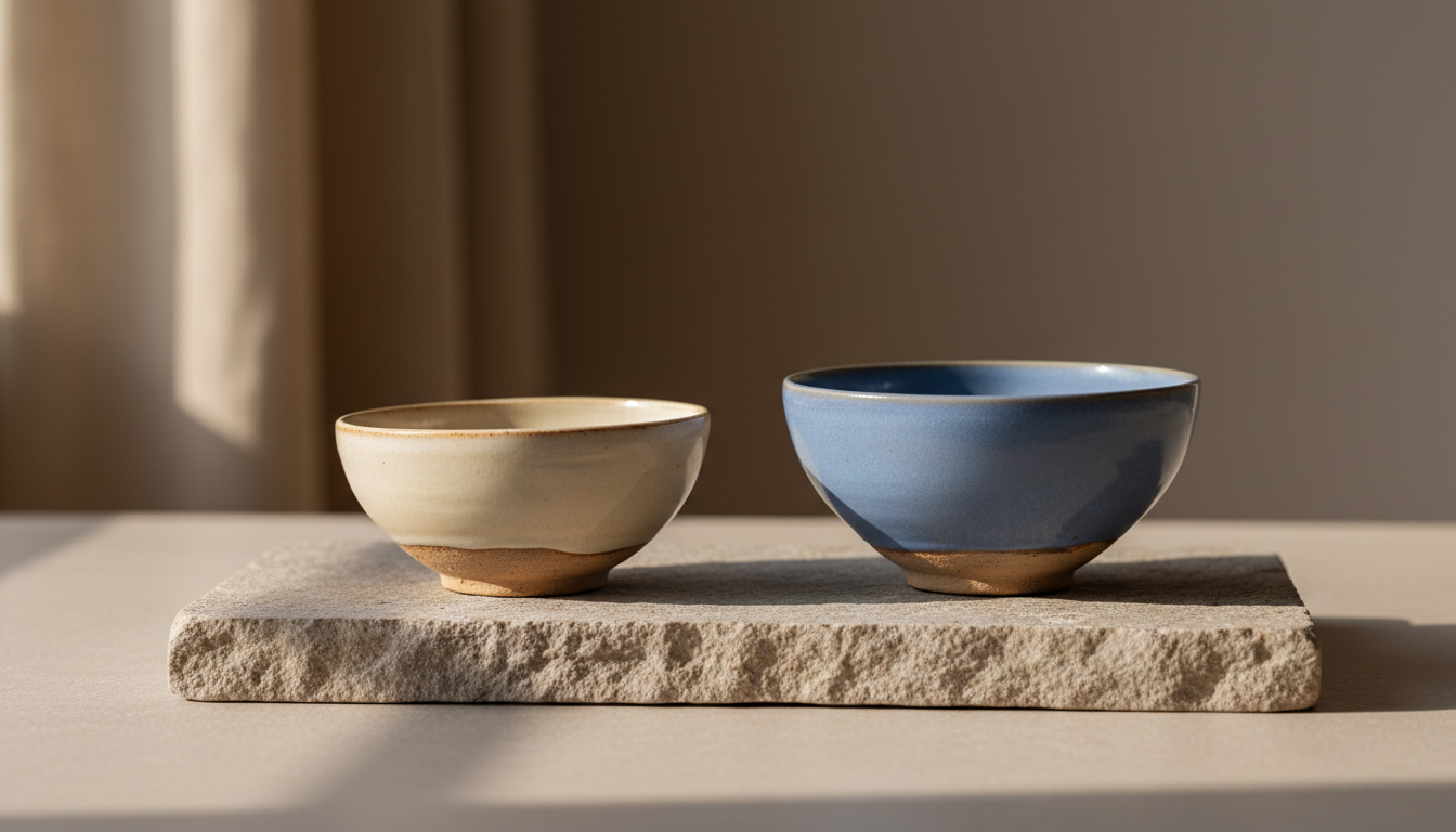 Two ceramic bowls side by side representing connection and relationship