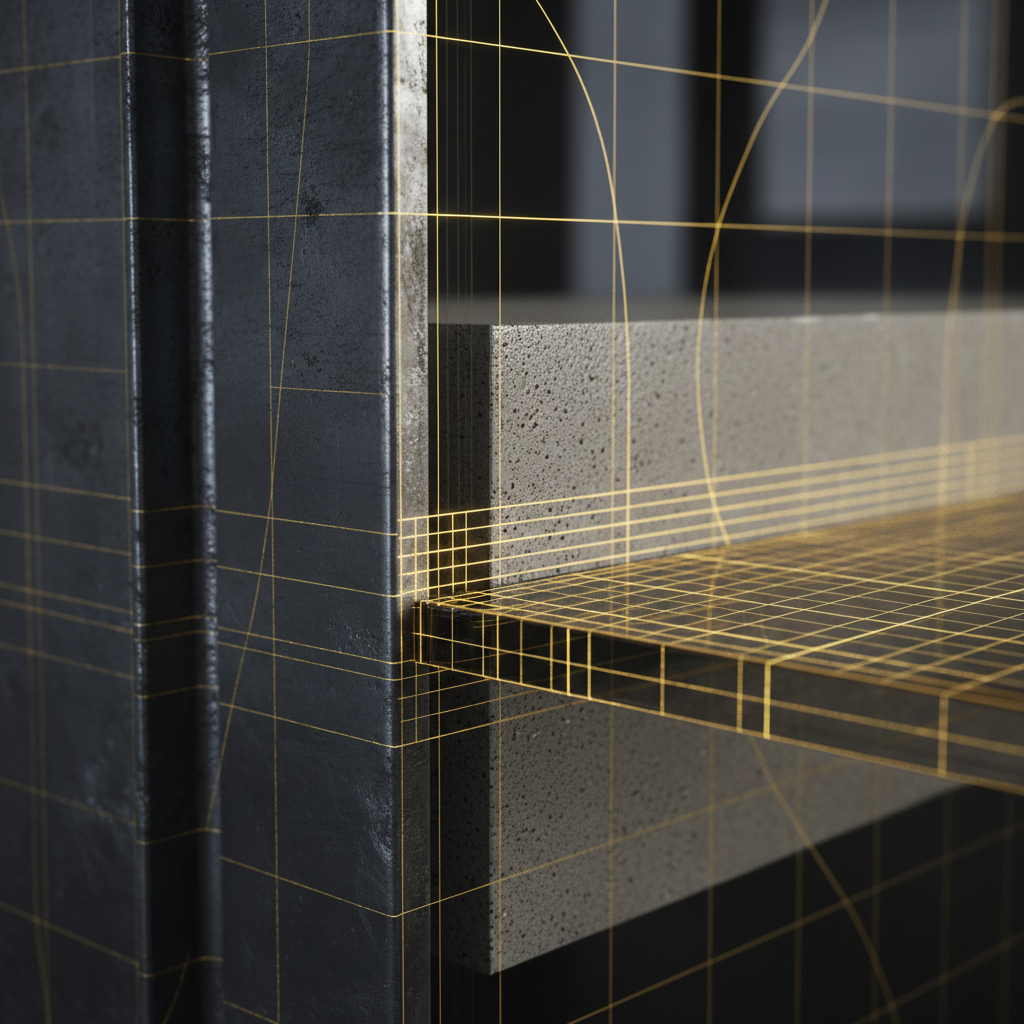Construction materials being scanned by precision laser technology