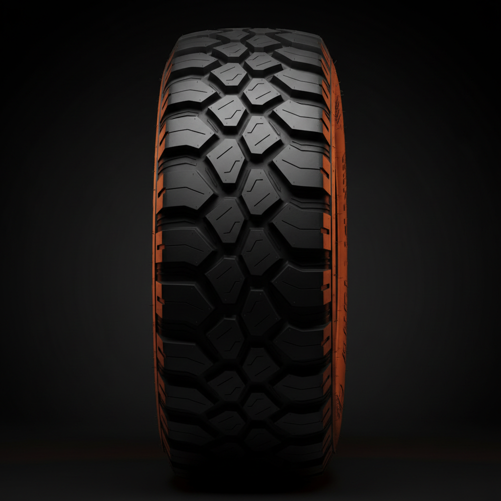 Off-road mud terrain tire with aggressive tread pattern