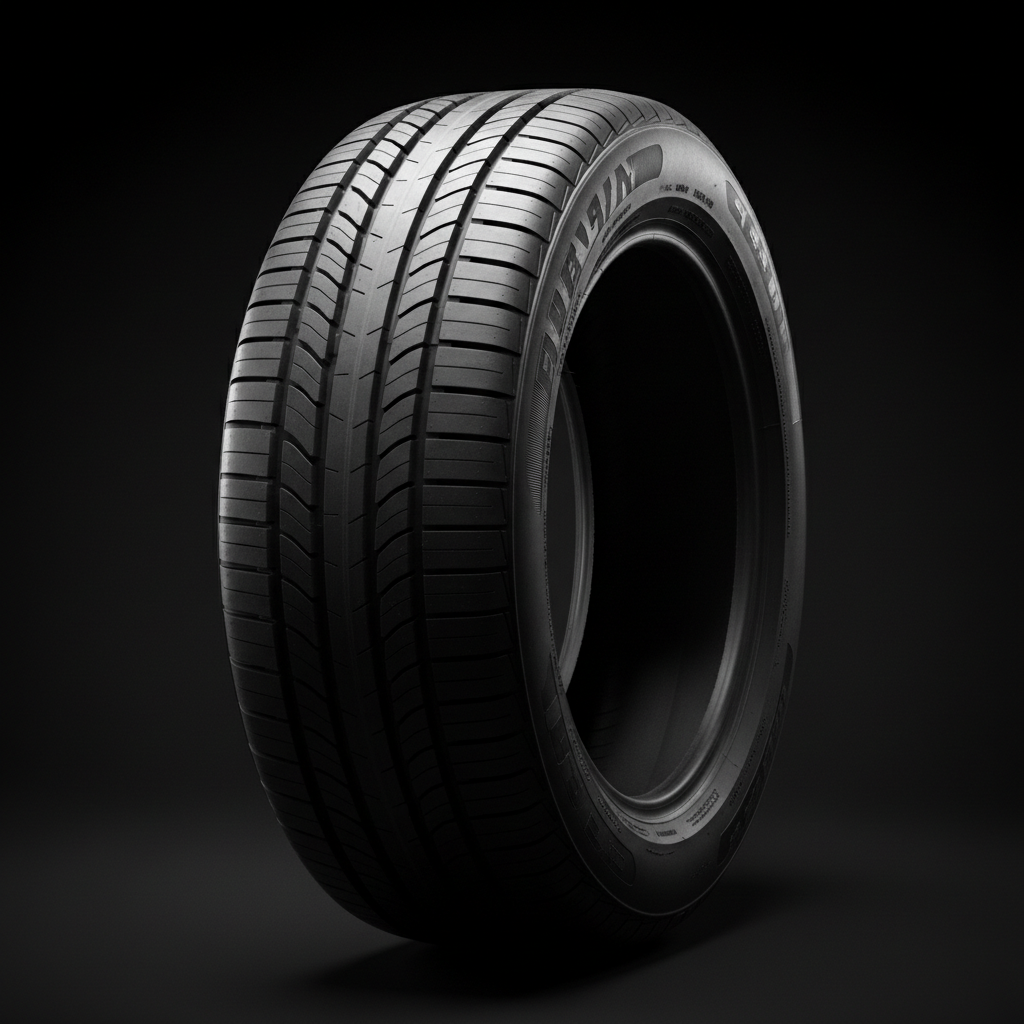 All-season passenger tire on dark background