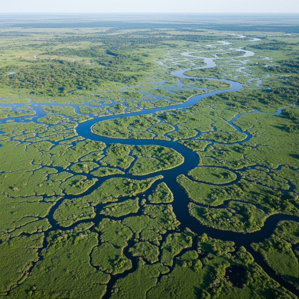 Okavango Delta aerial view