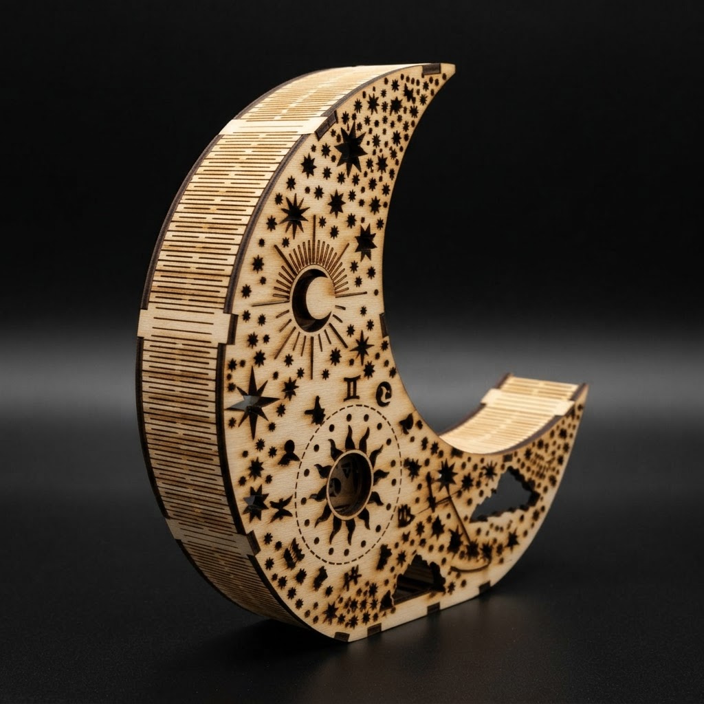 Laser Engraved Moonlight Candle Holder