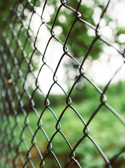 Chain link fence close-up on a rural East Tennessee property