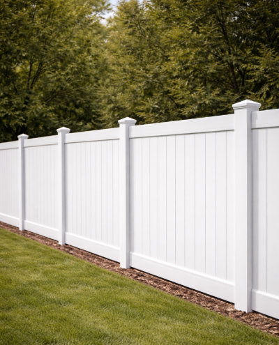 Vinyl privacy fencing