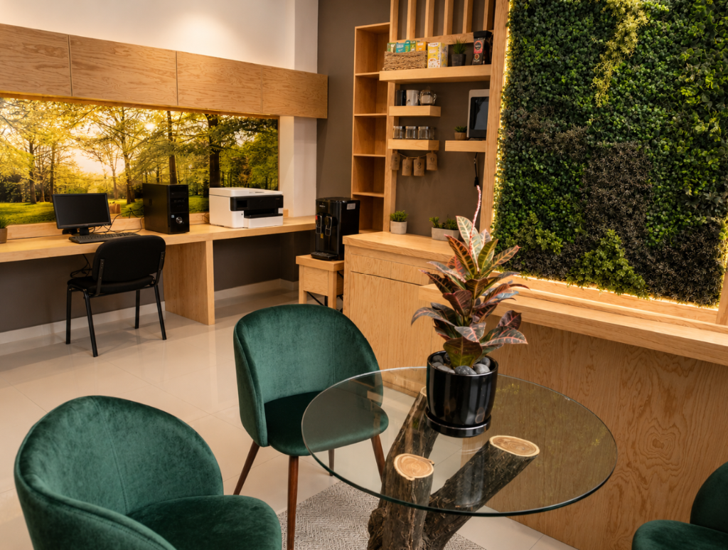 Espacio corporativo con mobiliario de ebanistería MAZIKO