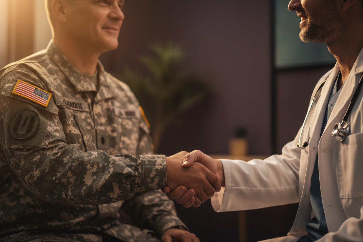 Veteran and physician building trust