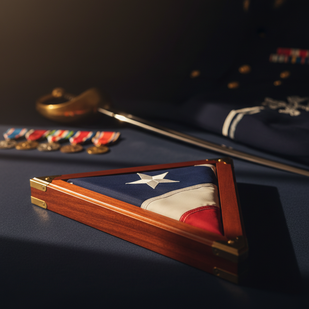 American flag displayed with honor