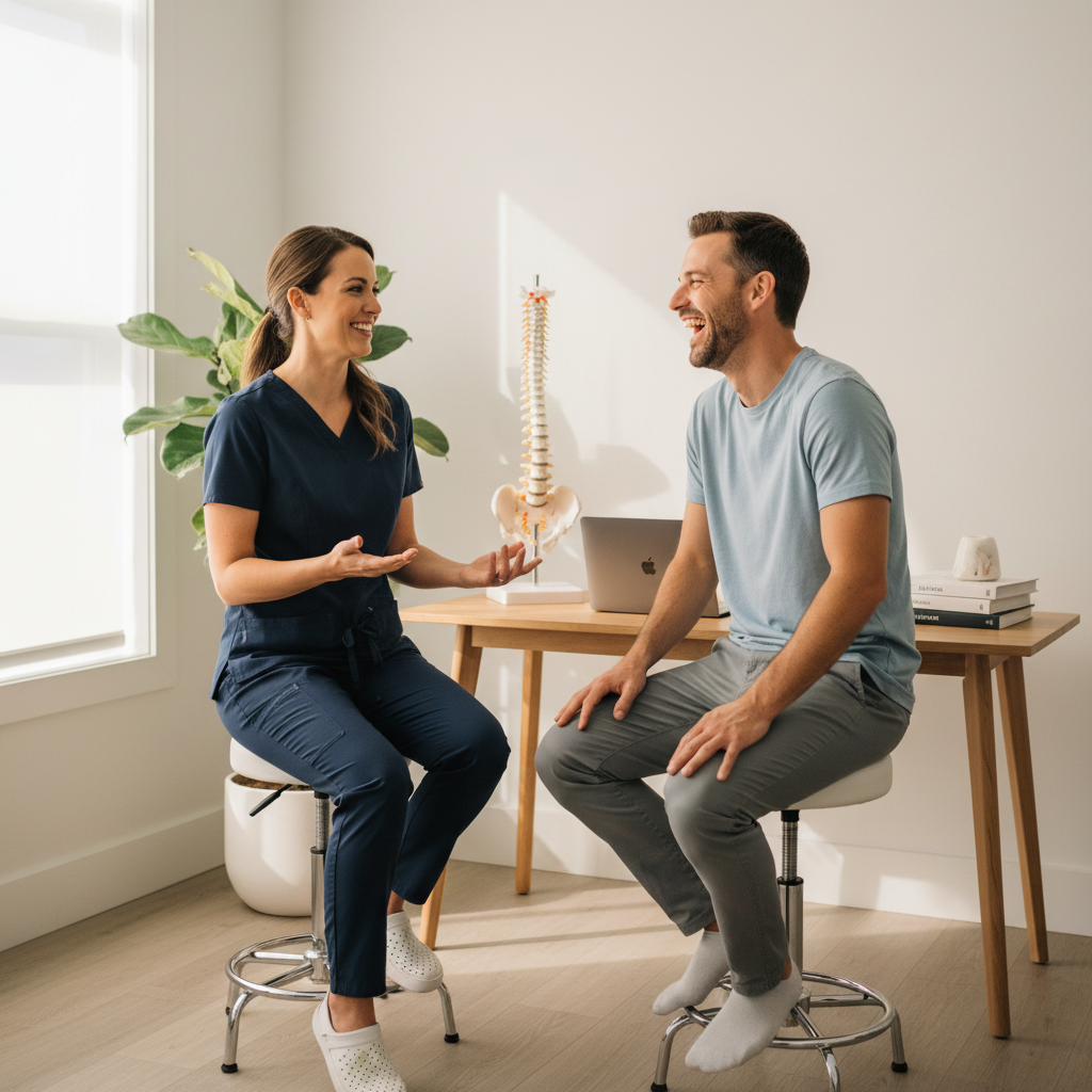 Practitioner with patient