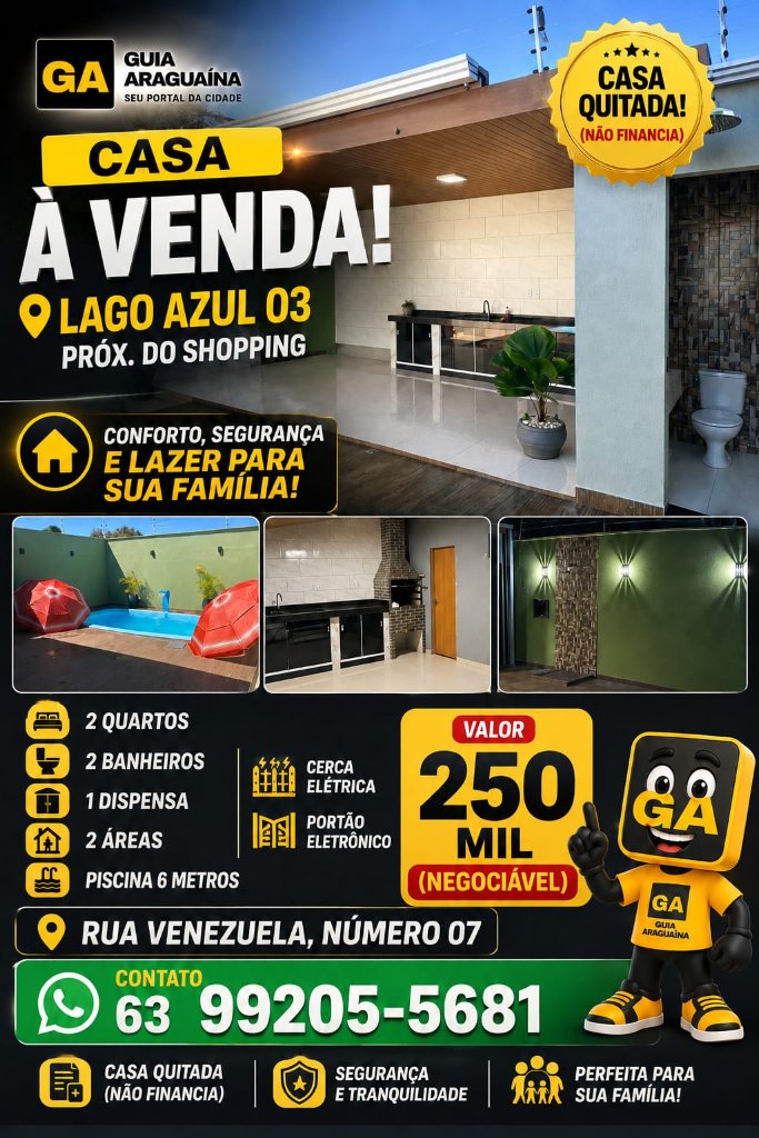 Casa à Venda - Lago Azul 03, Próx. Shopping