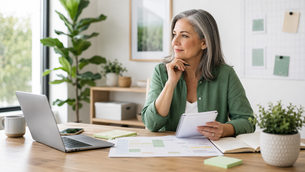 Business owner finding clarity with website planning, marketing, rostering and leadership systems