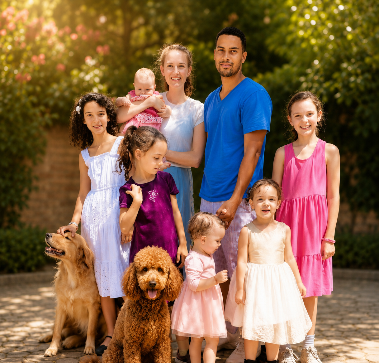 The Sol Dorado Canines family with their dogs in Tepic, Nayarit, Mexico