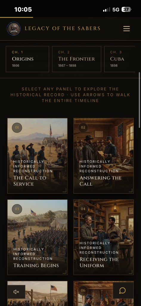 Legacy of the Sabers mobile Chapter Grid