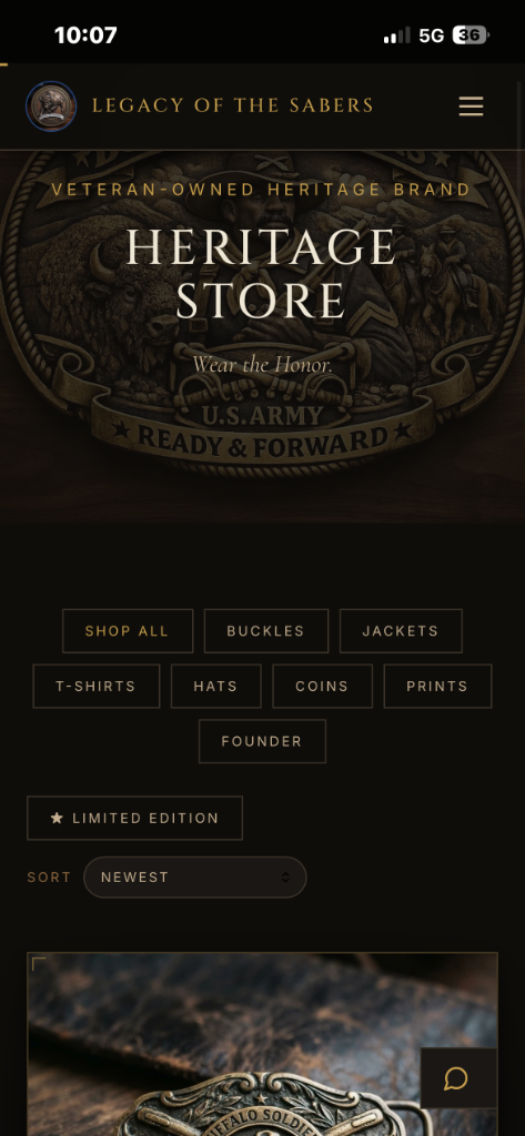 Legacy of the Sabers mobile Heritage Store