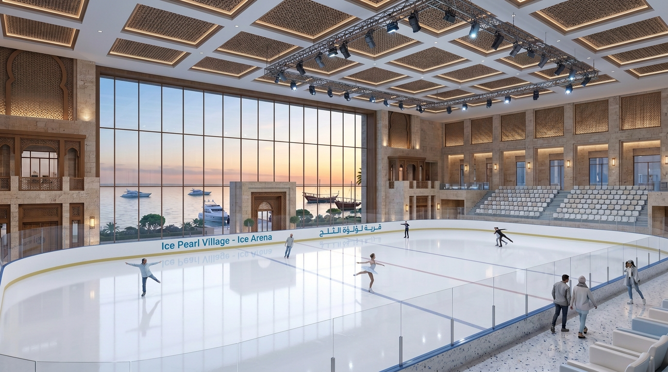 Ice rink pavilion interior