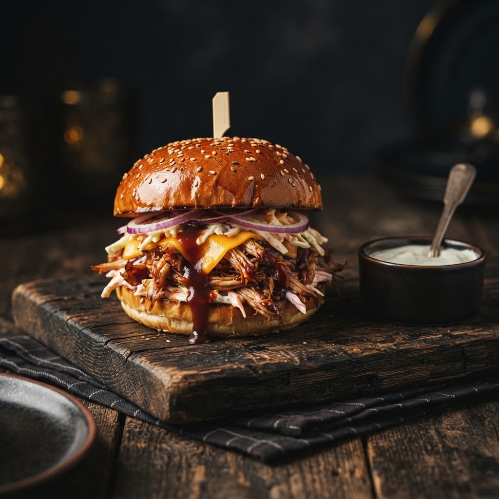 Smoked Pulled Pork Burger