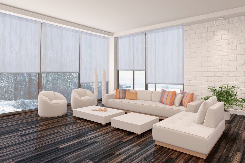 Premium window coverings in luxury interior