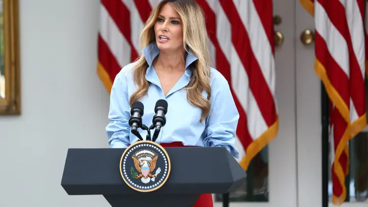 ’I Heard You Missed Me’: Melania Trump Returns to the Rose Garden With Patriotic Flair and a $2 Million Promise for Foster Youth