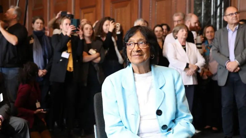 Navi Pillay at a press event