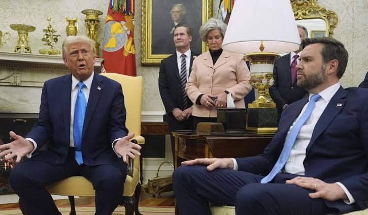 President Trump in a meeting in the Oval Office