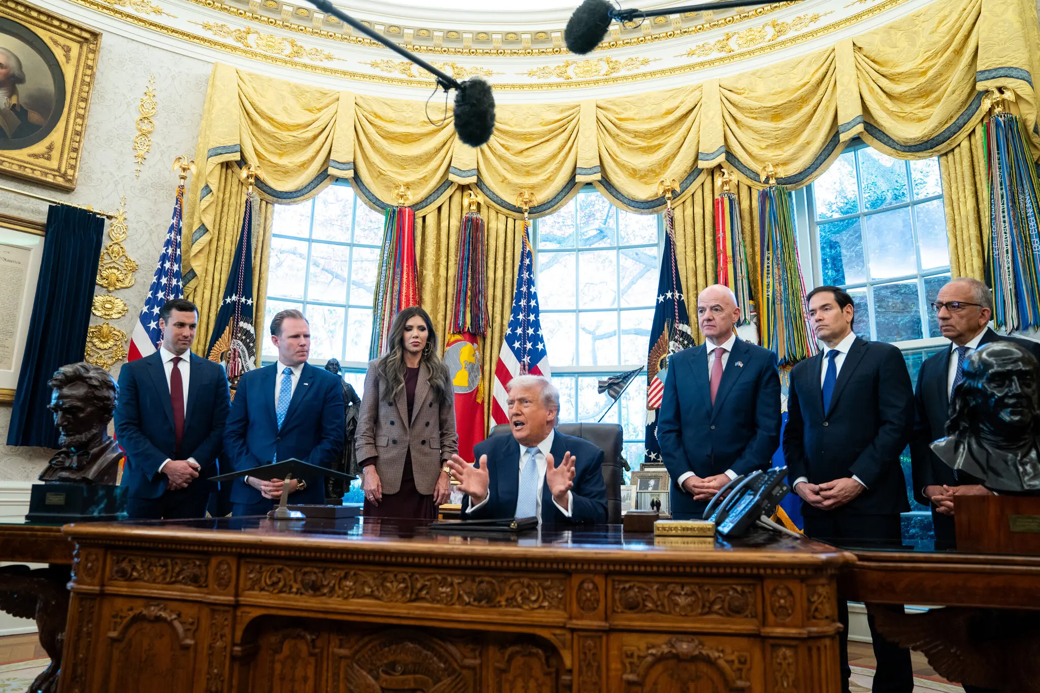 Andrew Giuliani with President Trump and others in the Oval Office