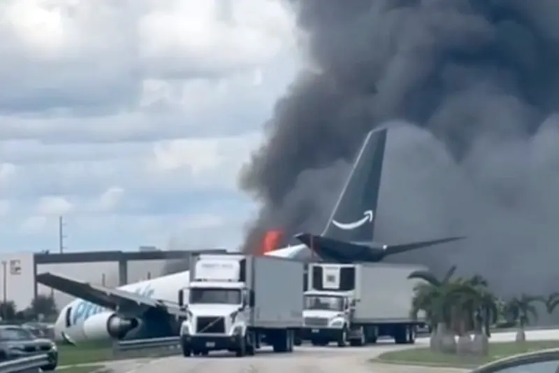 Amazon cargo jet crashes at Miami airport, killing at least 5 and injuring 5 more in terrifying runway overrun