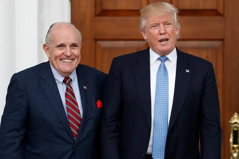 Rudy Giuliani and Donald Trump standing side by side
