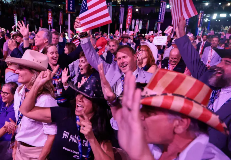 Delegates cheer at the Republican National Midterm Convention in Dallas