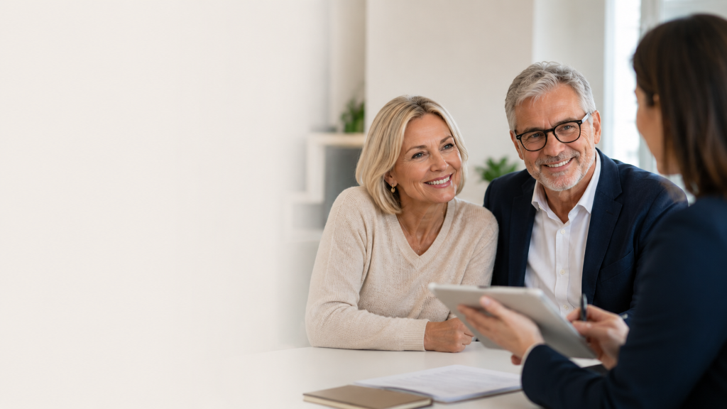 Couple français en consultation avec coordinateur médical