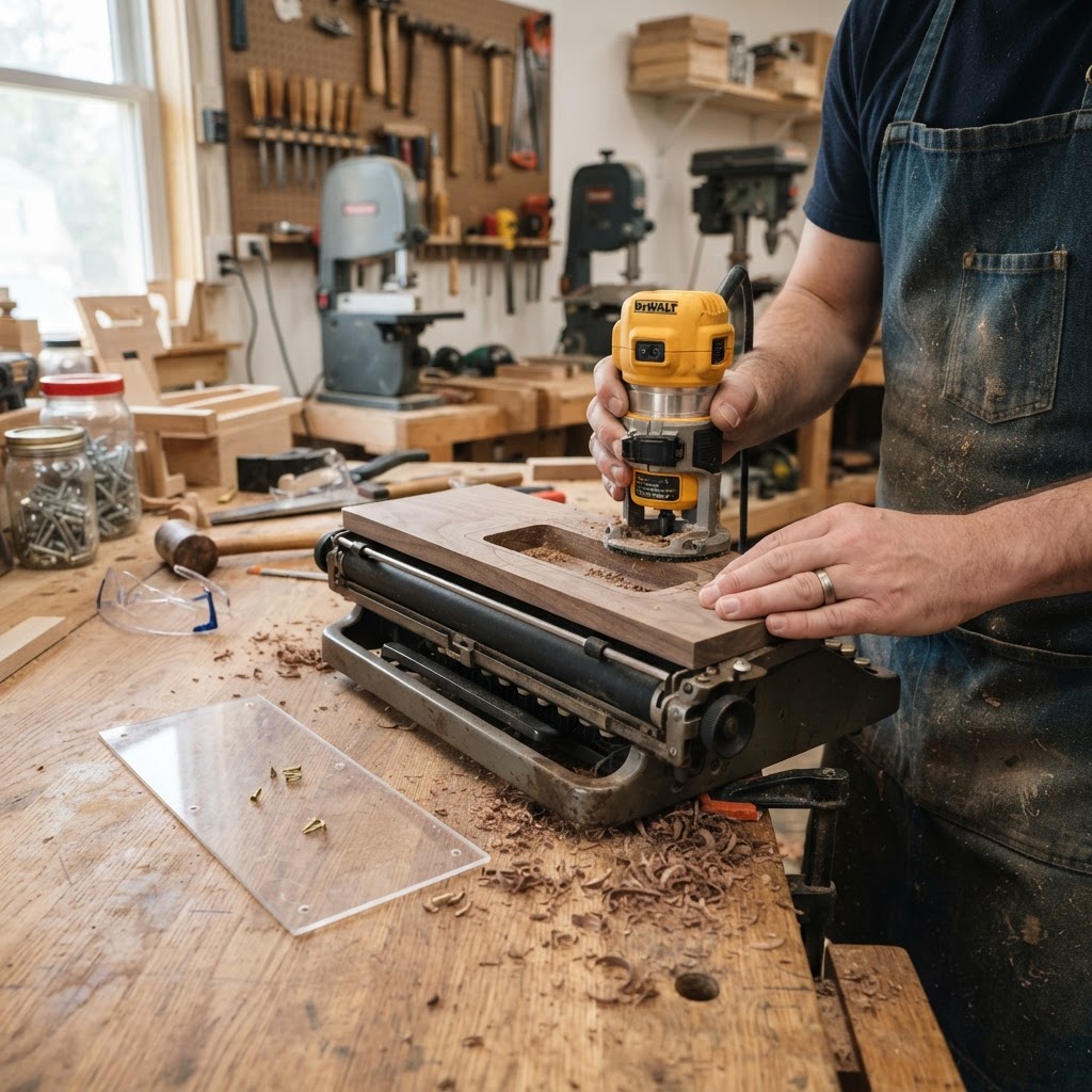 Vintage Typewriter Carriage Seed Tray — step 3