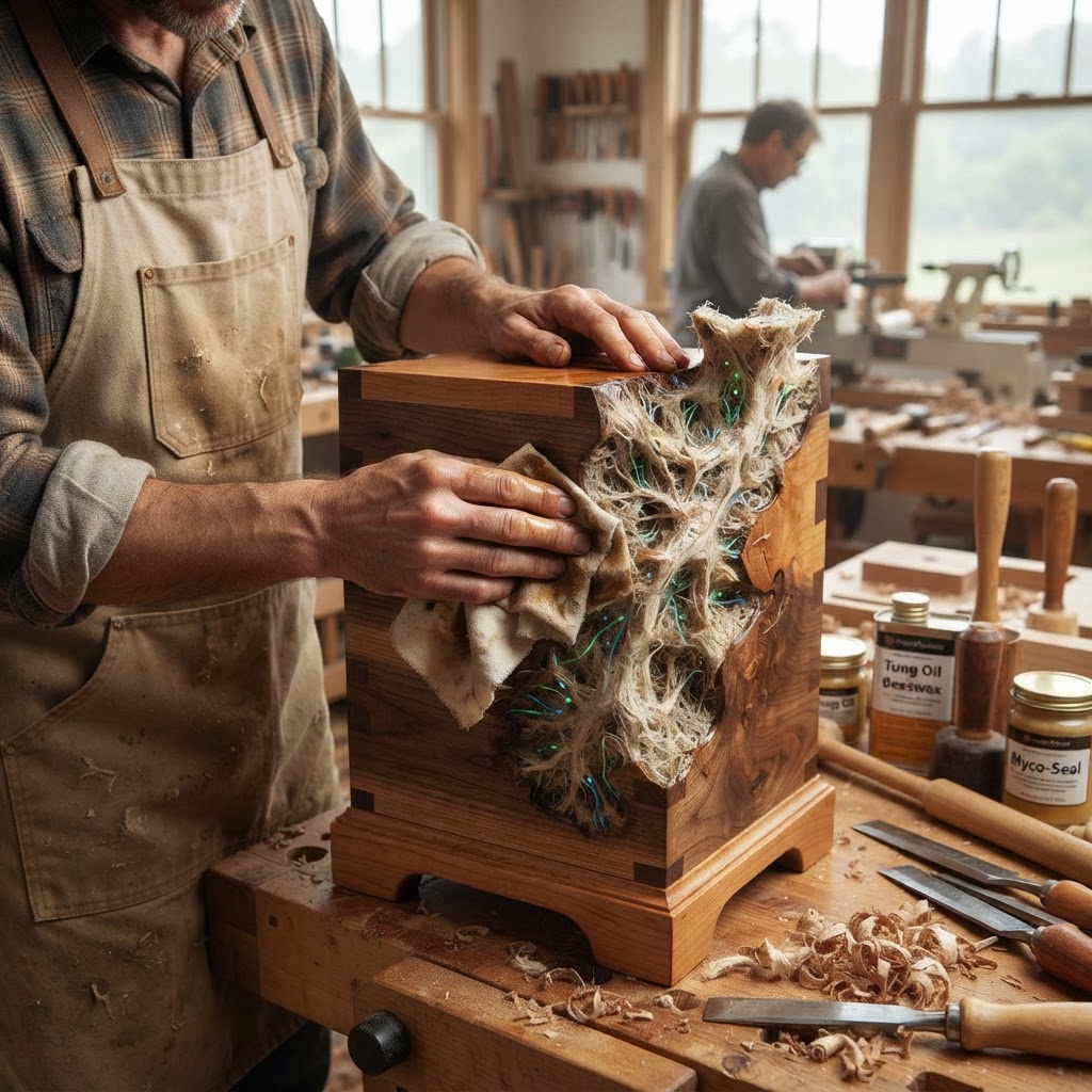 Bespoke Treetop Dendritic Mycelium-Infused Phyto-Capacitive Sap-Flow Canopy Aurora-Vane Bedside Commode — step 4