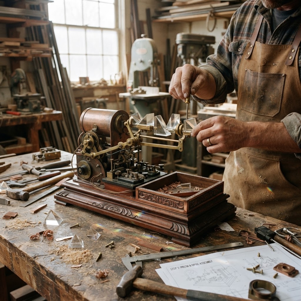 Vintage Patinated Copper Victorian Telegraphic Wheatstone-Bridge Seed Spectroscope — step 2
