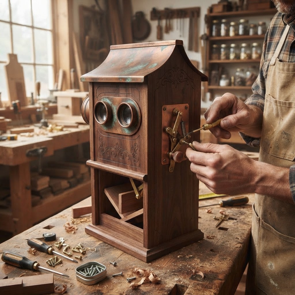 Vintage Patinated Copper Victorian Optical Stereoscope Seed Viewer — step 4