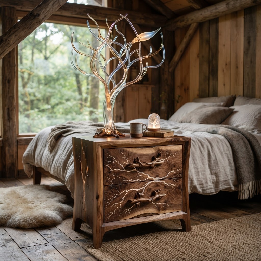 Bespoke Treetop Dendritic Mycelium-Infused Phyto-Cyclic Sap-Flow Canopy Aurora-Vane Bedside Commode