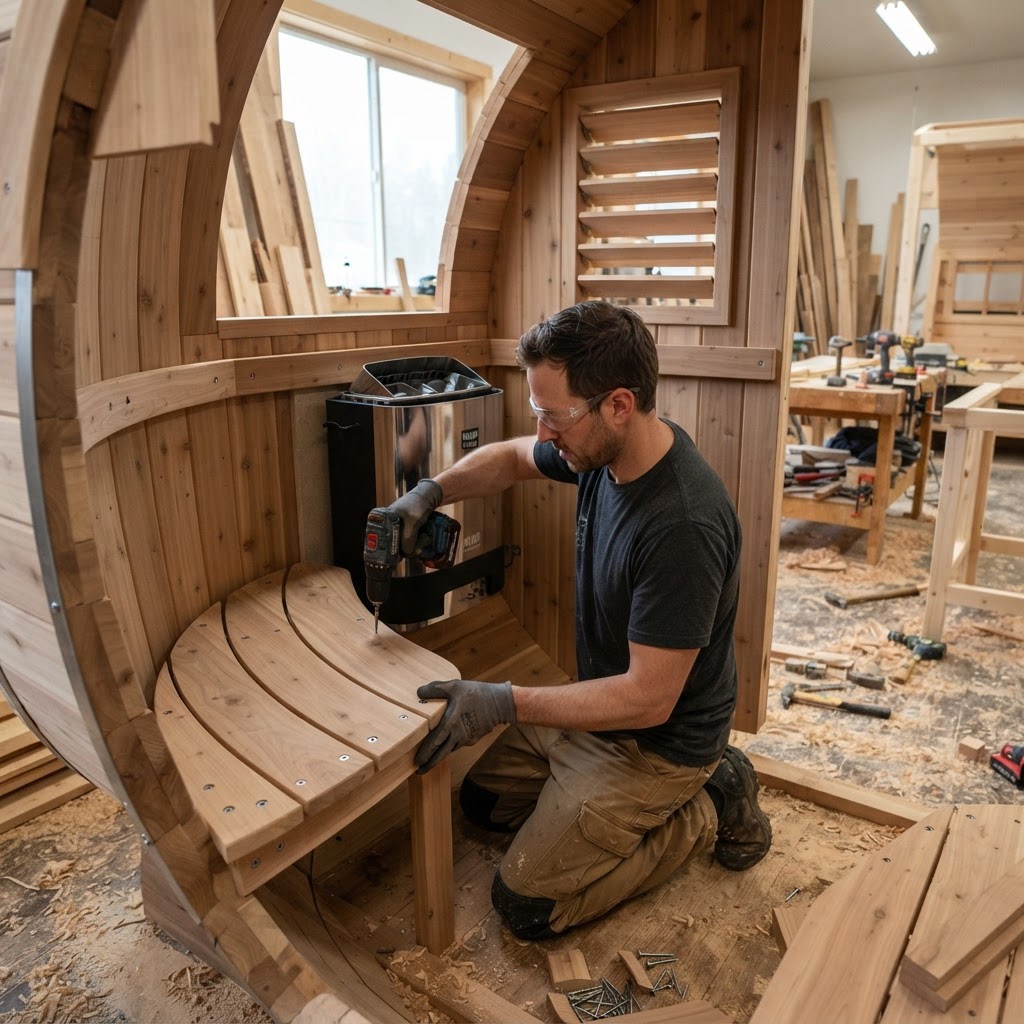 Bespoke Cedar Barrel Sauna Treetop Escape — step 4