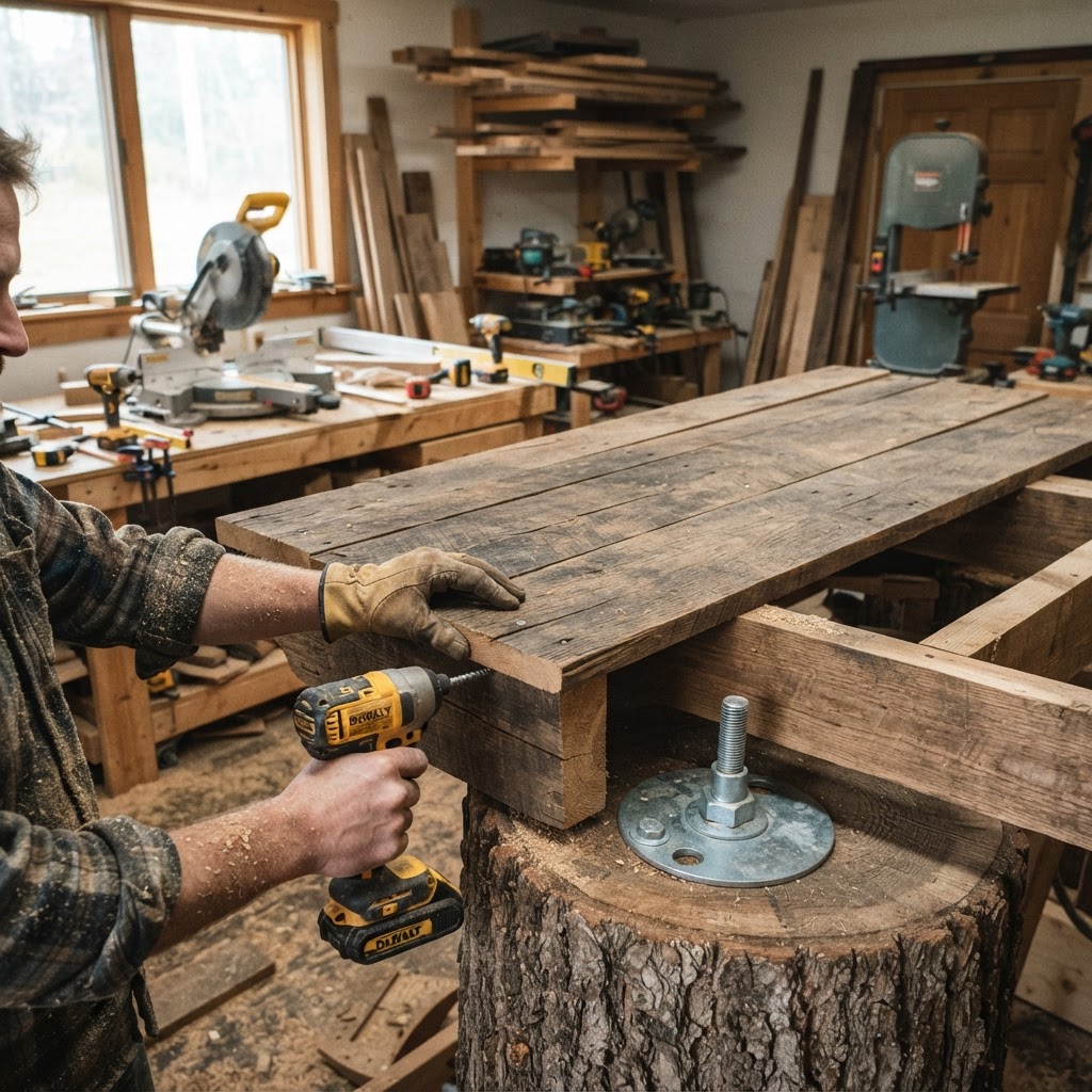 Equinoctial Shadow-Play Treetop Sundial Deck — step 1