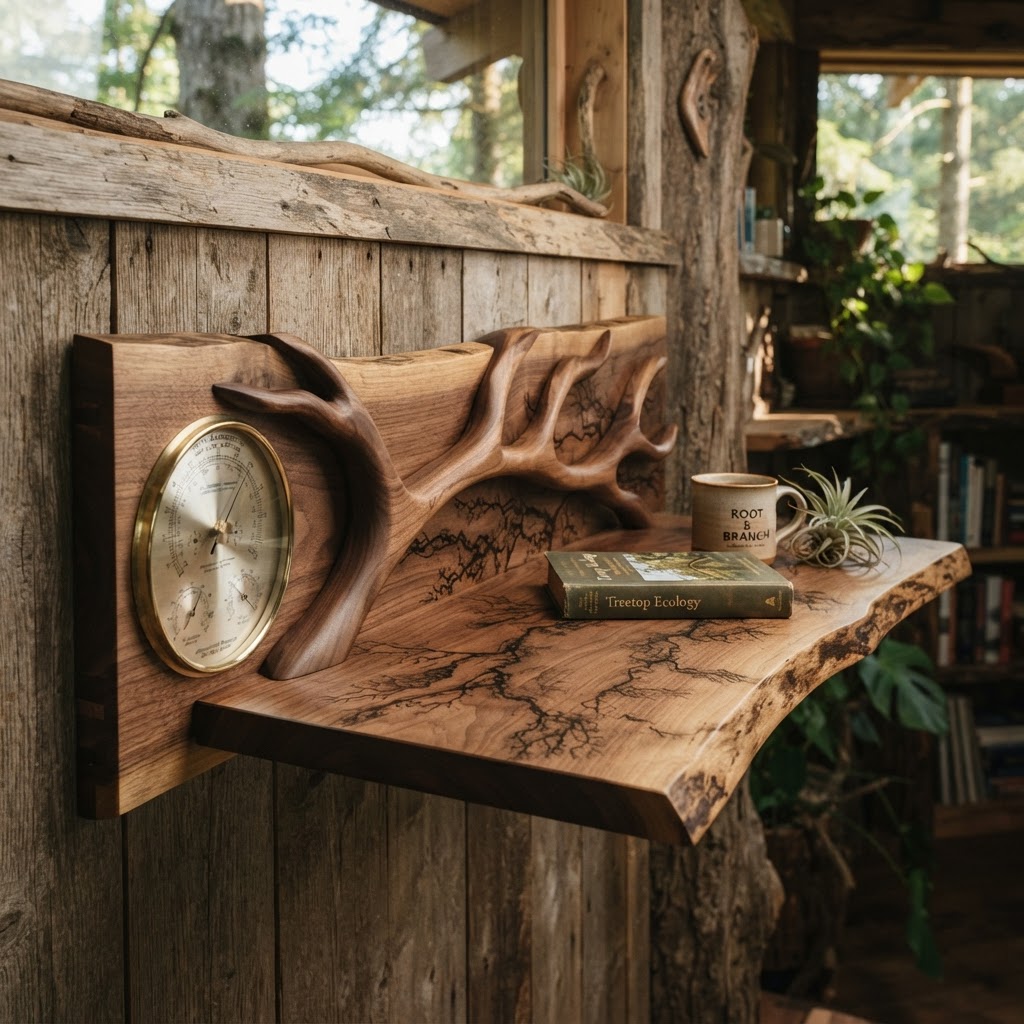 Bespoke Treetop Dendritic Mycelium-Infused Phyto-Barometric Sap-Flow Canopy Zenith-Tracking Reading Ledge