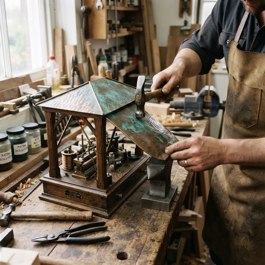 Vintage Patinated Copper Victorian Telegraphic Induction Galvanometer Seed Repeater — step 2